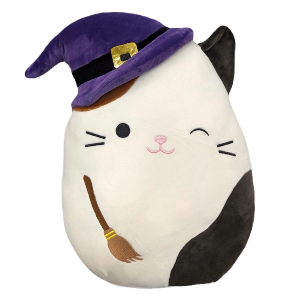 Cam the Cat Witch Winking w Broomstick/ Hat Halloween Squishmallows 8" NWT